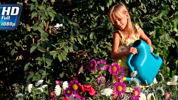 Girl and Flowers Girl and Flowers