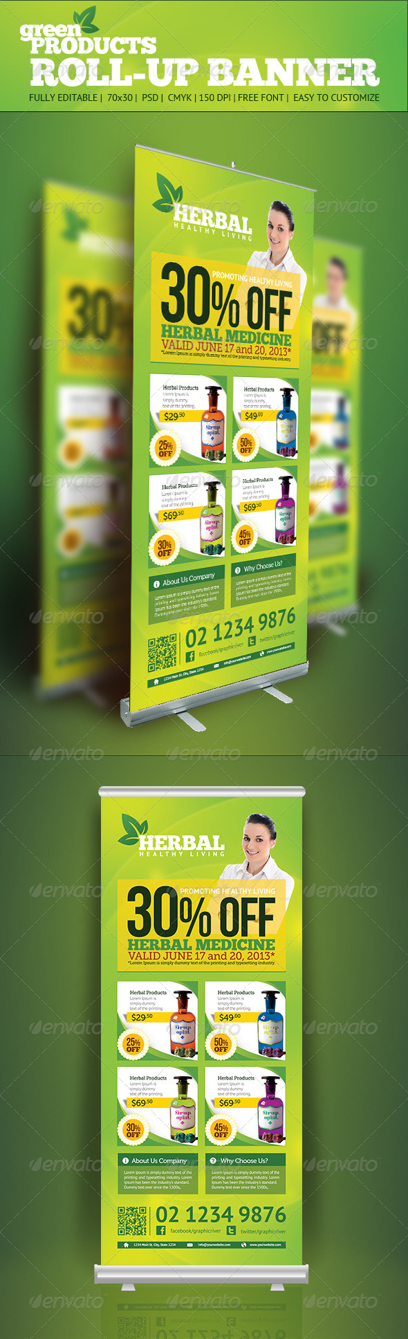 Product Roll Up Banner - Signage Print Templates