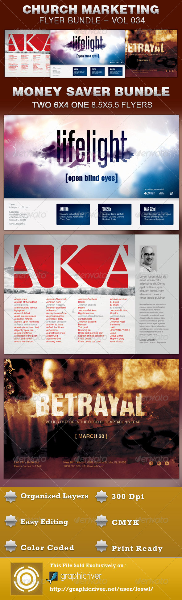 Church Marketing Flyer Bundle Vol 034 - Church Flyers