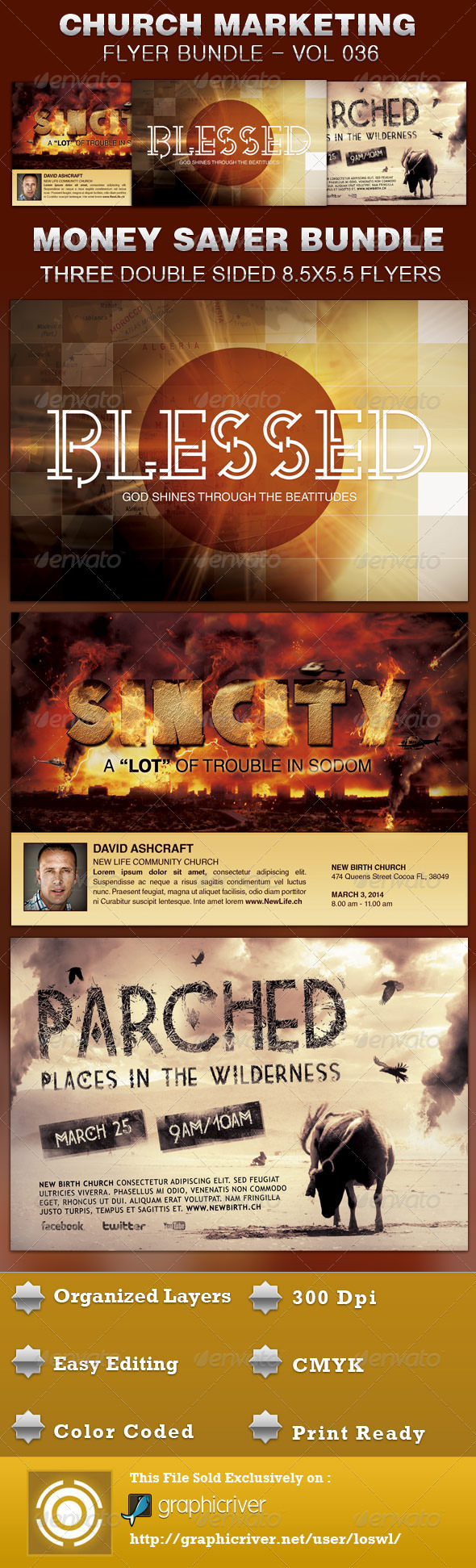 Church Marketing Flyer Bundle Vol 036 - Church Flyers