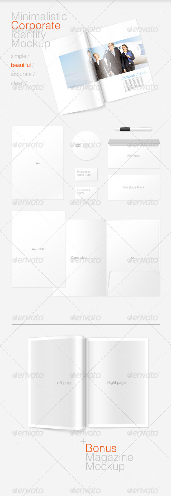 Minimal Corporate Identity and Magazine Mockup Minimal Corporate Identity and Magazine Mockup