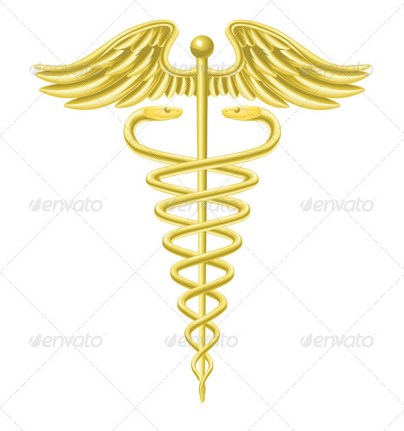 Caduceus gold medical symbol Caduceus gold medical symbol