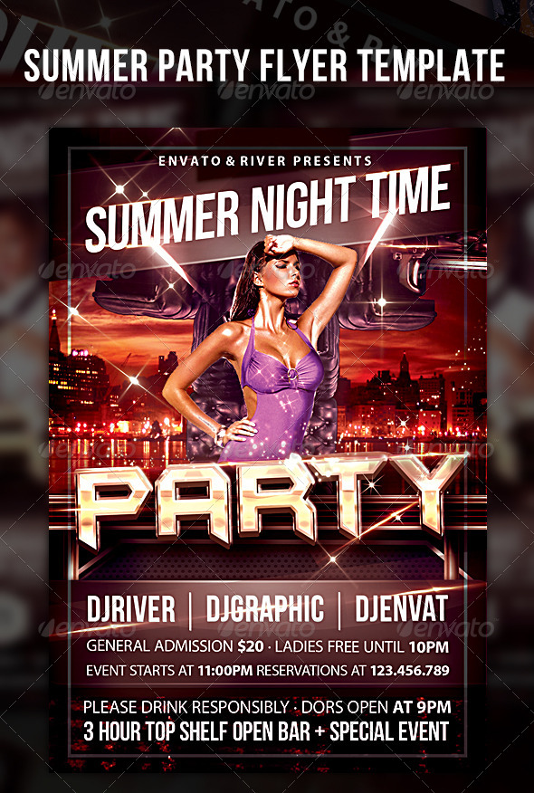 Summer Party Flyer Template Summer Party Flyer Template