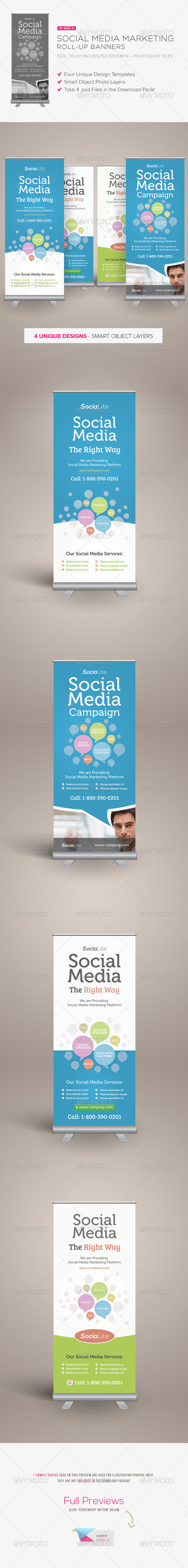 Social Media Marketing Roll-up Banners Social Media Marketing Roll-up Banners