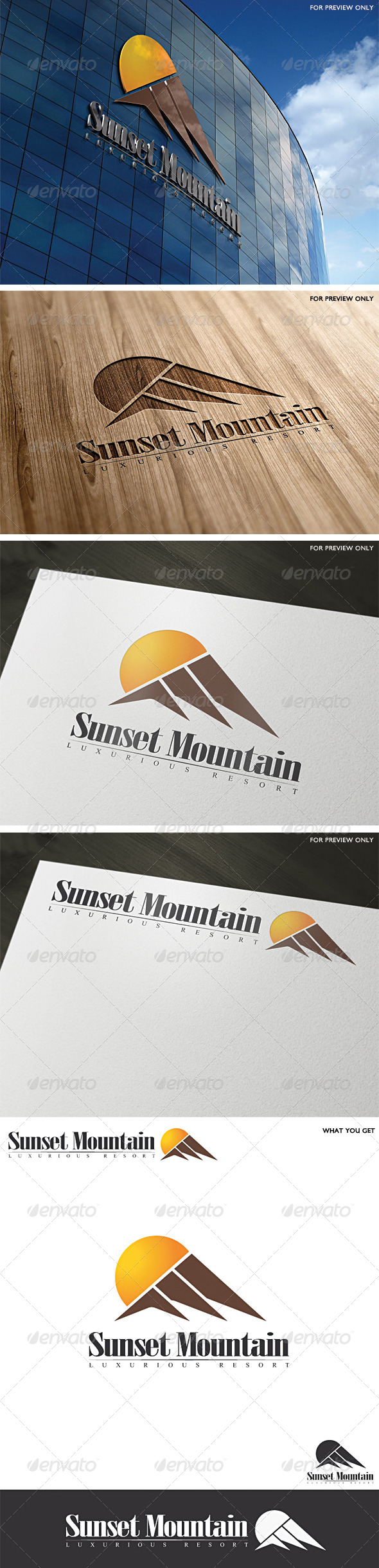 Sunset Mountain Resort Logo Template