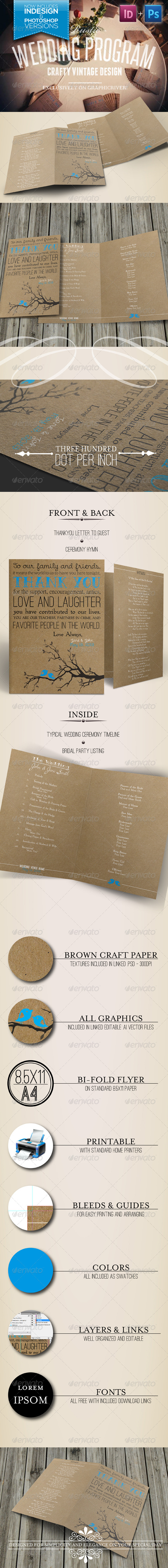 Rustic Wedding Program Rustic Wedding Program