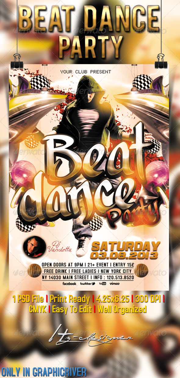 Beat Dance Party Flyer - Events Flyers