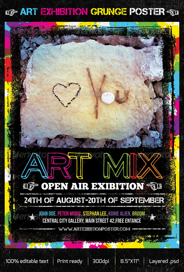 Art Exhibition Grunge Creative Poster - Events Flyers