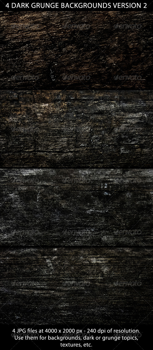 4 Dark Grunge Backgrounds Version 2 - Urban Backgrounds