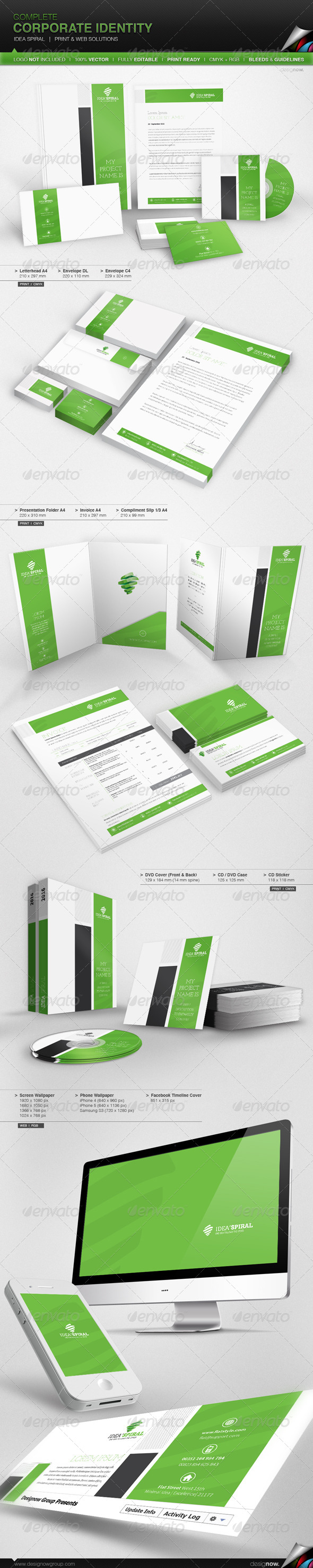 Corporate Identity - Idea Spiral - Stationery Print Templates