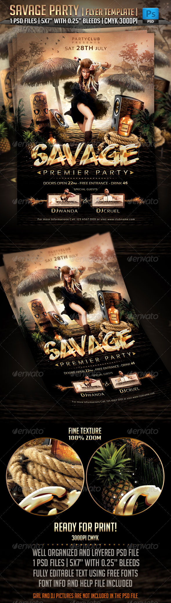 Savage Party Flyer Template - Clubs & Parties Events