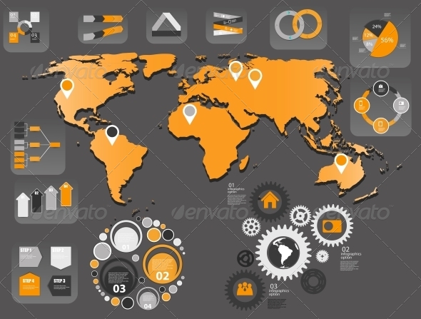 Set of Infographic Business Template Vector