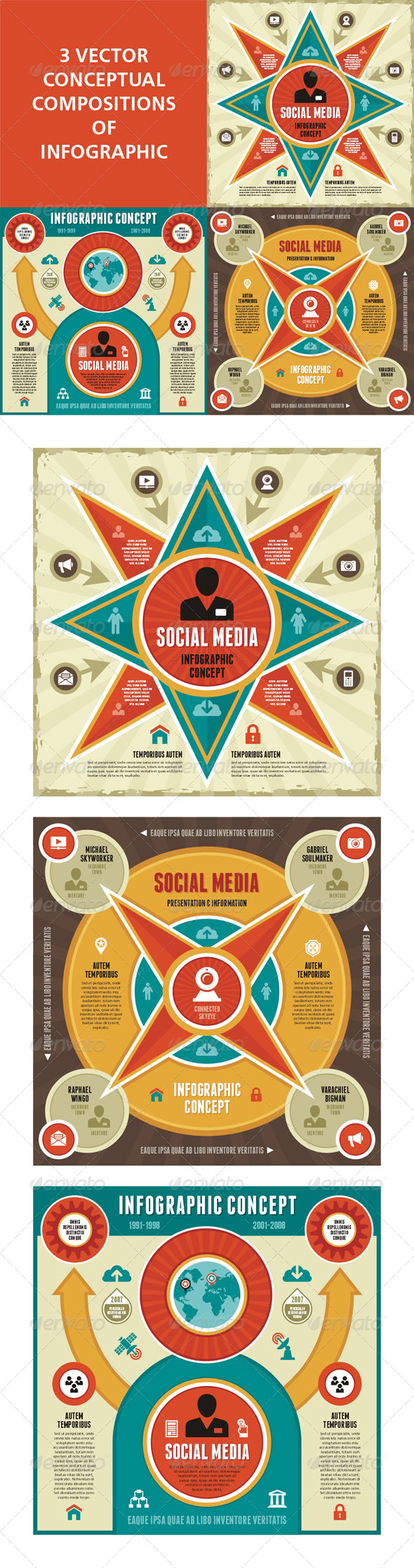 Infographic Concept 3 Vector Scheme Infographic Concept 3 Vector Scheme