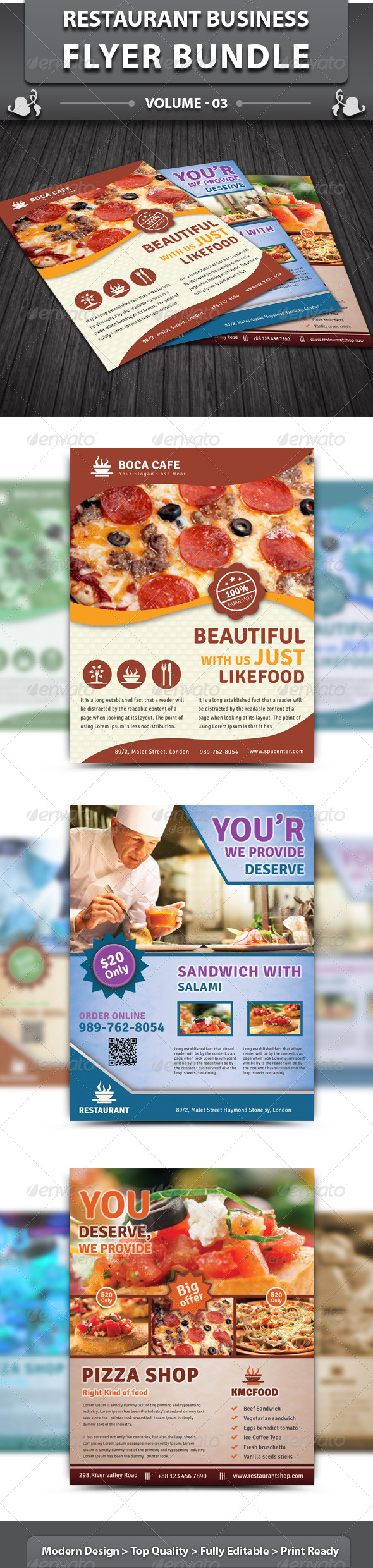 Restaurant Business Flyer | Bundle 3