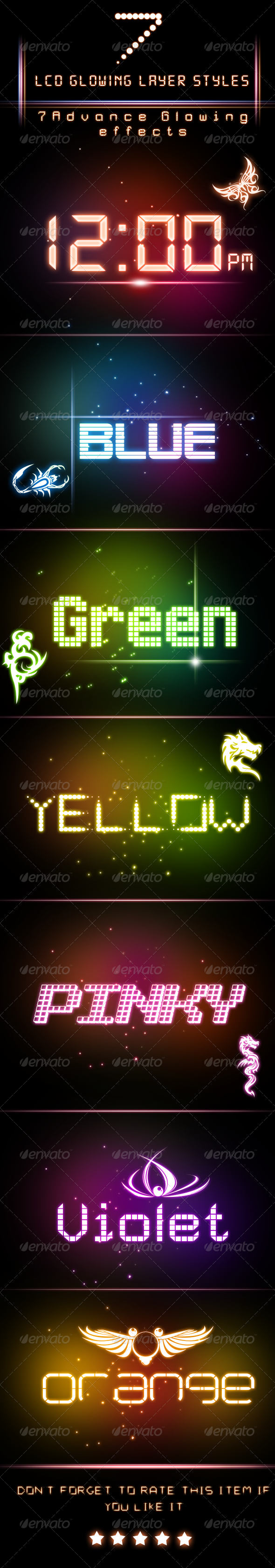 LCD Glowing Layer Styles LCD Glowing Layer Styles