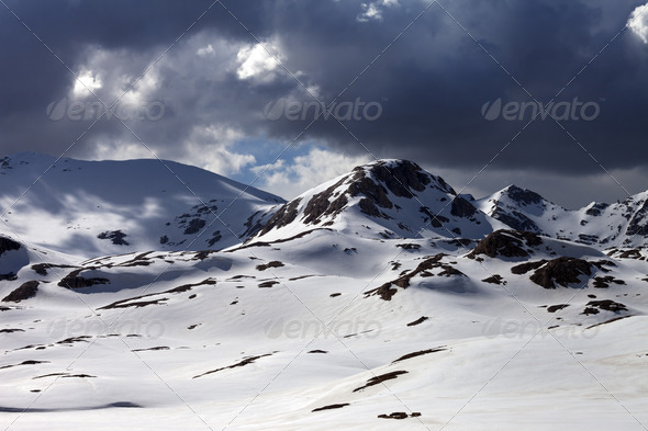 Snow mountains before storm - Stock Photo - Images
