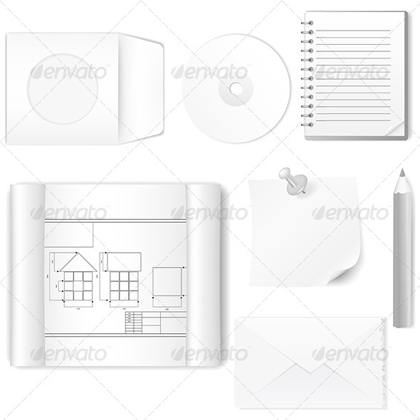 Set of Office Items Set of Office Items