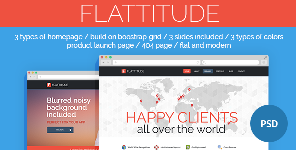 Flattitude - A Flat Multi-Purpose PSD Template