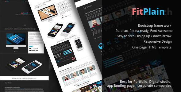 FitPlain- one page Creative portfolio Template