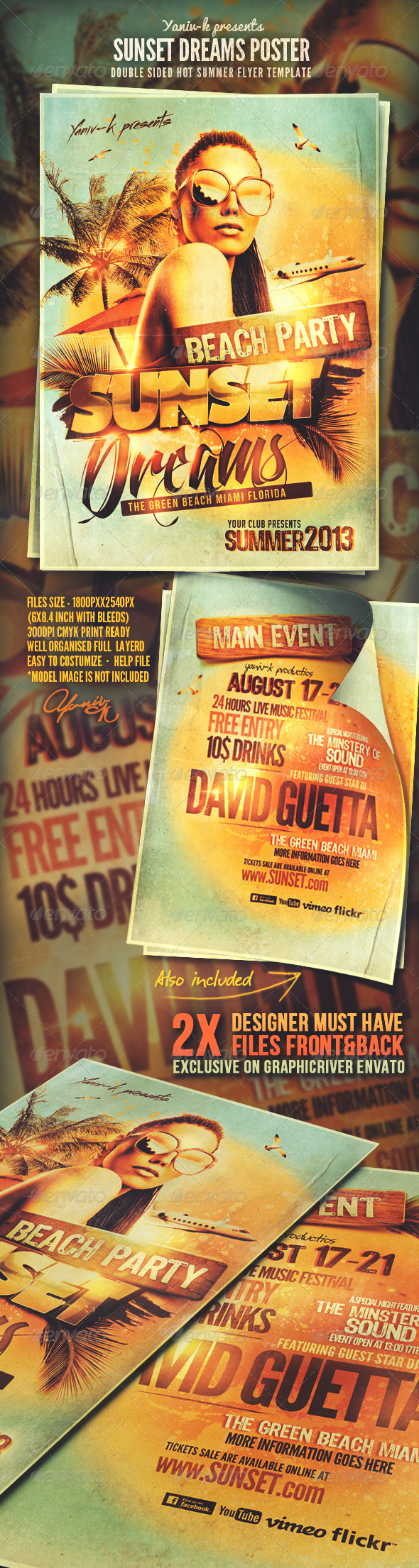 Sunset Dreams Flyer Template - Flyers Print Templates