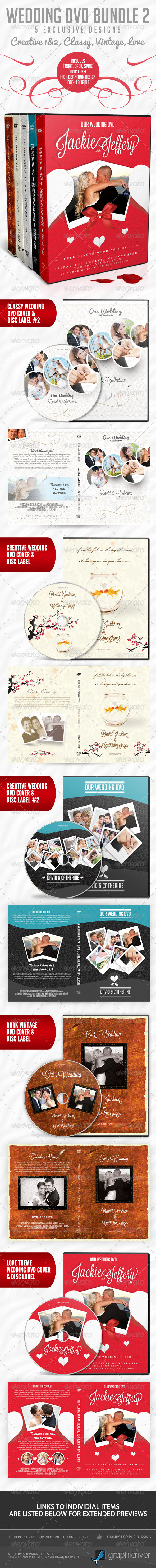 Wedding DVD Premium Bundle - 2 - CD & DVD artwork Print Templates