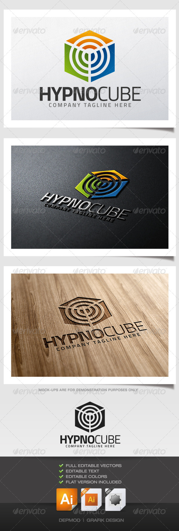 Hypno Cube Logo - Abstract Logo Templates