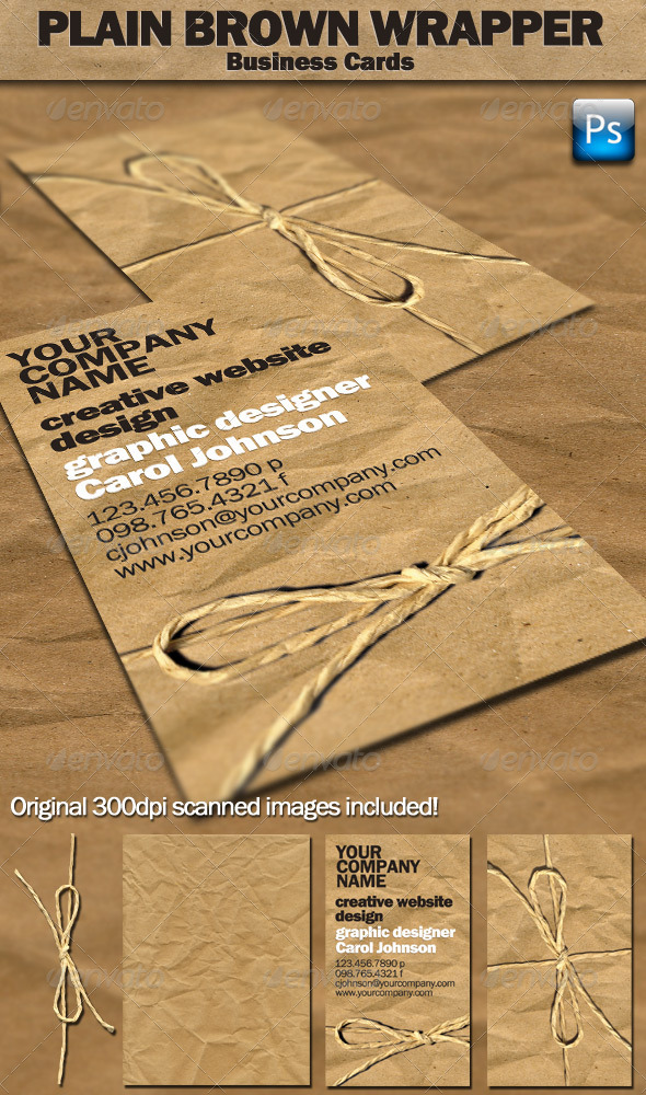 Plain Brown Wrapper Business Cards Plain Brown Wrapper Business Cards