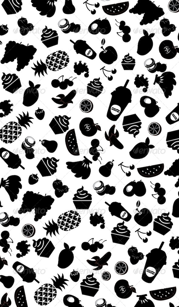Fruit Silhouette Vector Background Fruit Silhouette Vector Background