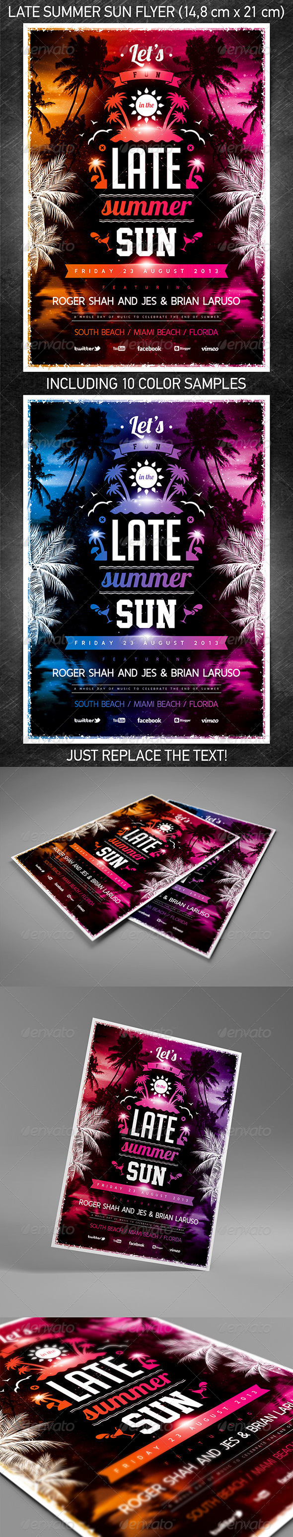 Late Summer Sun Party Flyer - Flyers Print Templates