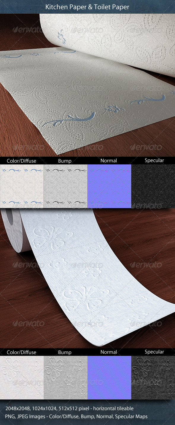 Kitchen-Paper / Toilet-Paper - 3DOcean Item for Sale