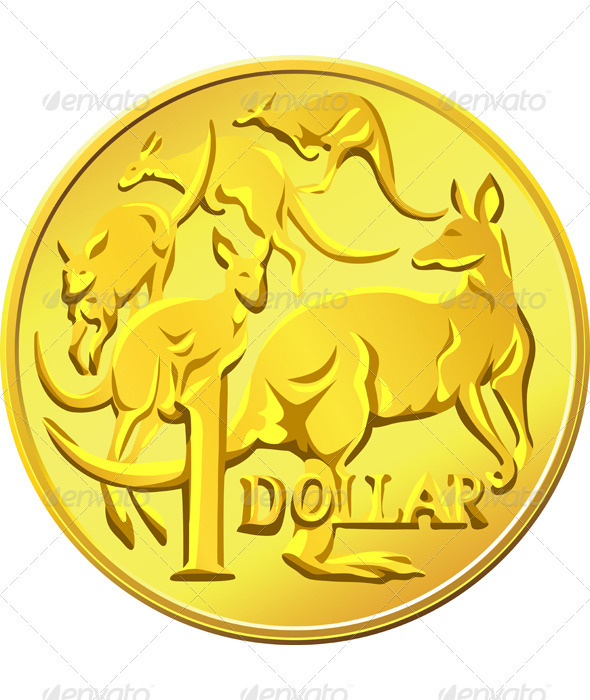 Vector Australian Money gold Dollar with the imag Vector Australian Money gold Dollar with the imag