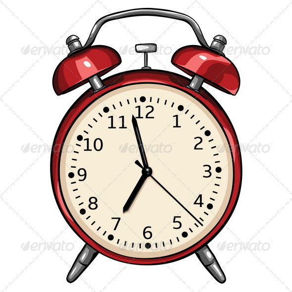 Vector Red Alarm Clock Vector Red Alarm Clock