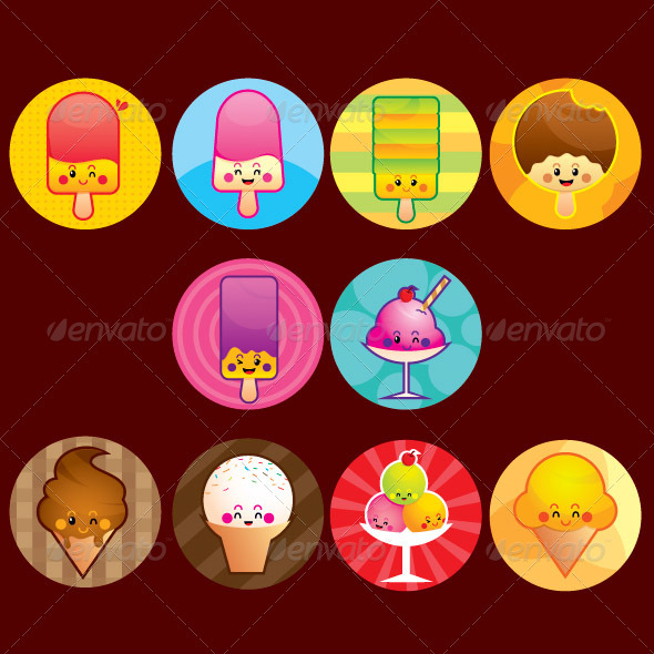 Ice cream buttons