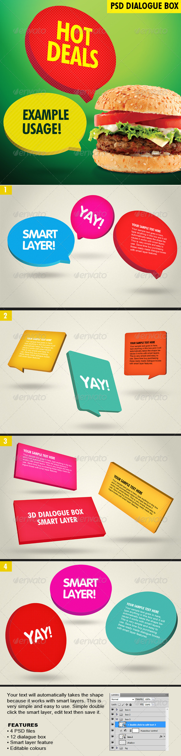 3D Dialogue Box - Photoshop Add-ons