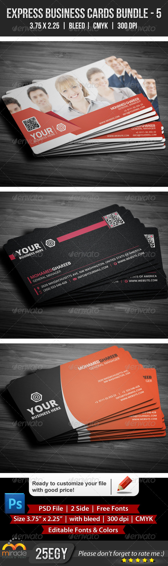 Print Templates Express Business Cards Bundle 5