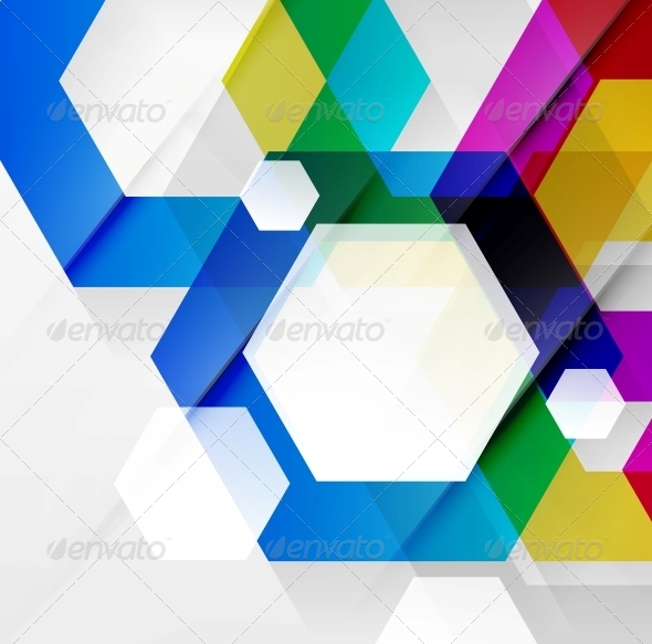 Rainbow Hexagons Modern Design Template Rainbow Hexagons Modern Design Template