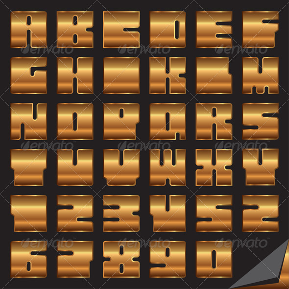 Gold Vector Font Gold Vector Font