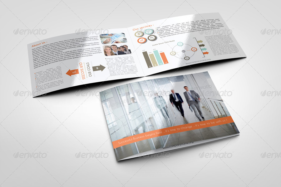 Corporate Bi Fold Brochure Template By Idesignstudionet Graphicriver Bi Fold Brochure Template Indesign