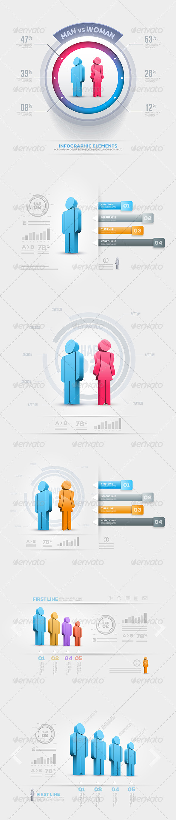 GraphicRiver Man And Woman Infographics 5329919 GraphicRiver Man And Woman Infographics 5329919
