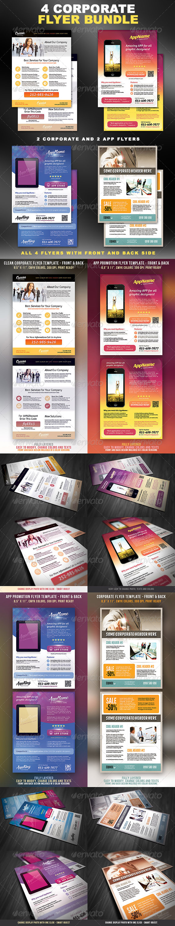 Corporate Flyers Bundle - 4 in 1 - Corporate Flyers