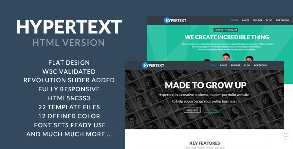 Hypertext - Flat Portfolio HTML Template