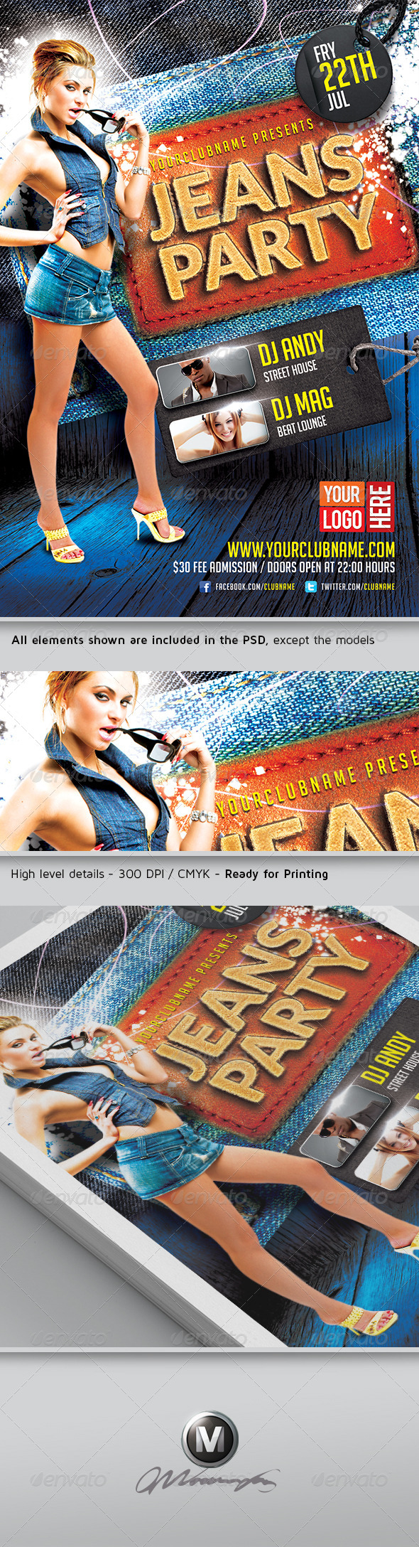 Jeans Party Flyer Template - Events Flyers