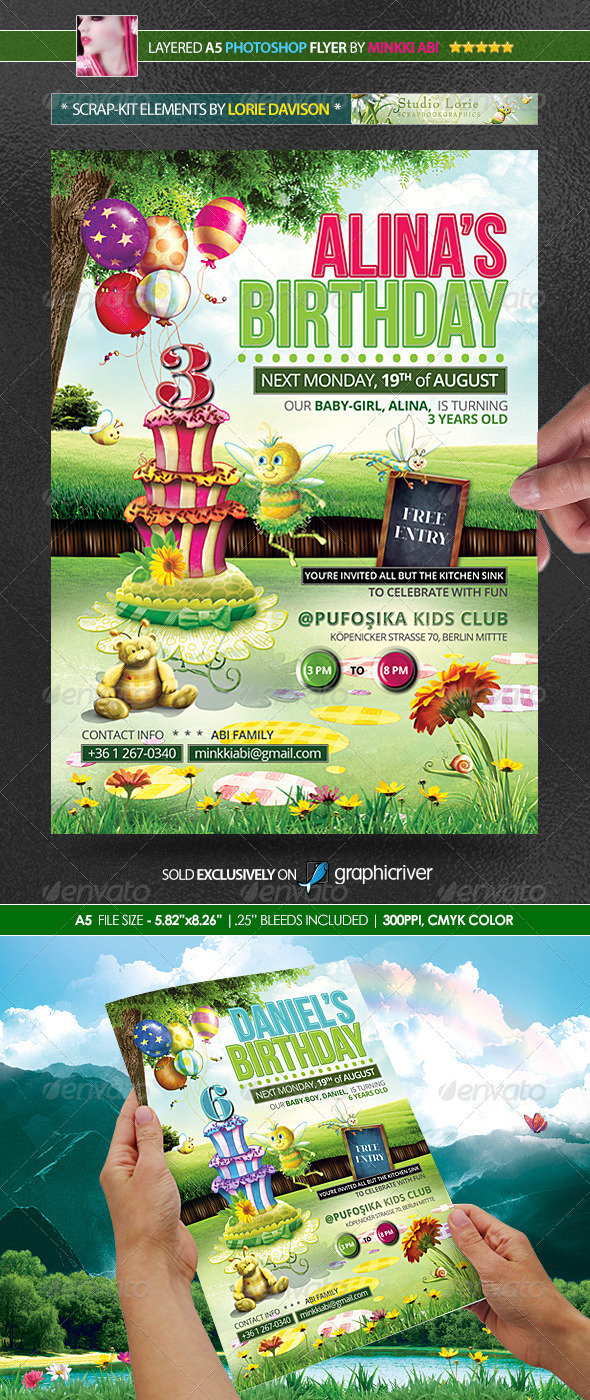 Kids Birthday Party Poster/Flyer - Events Flyers