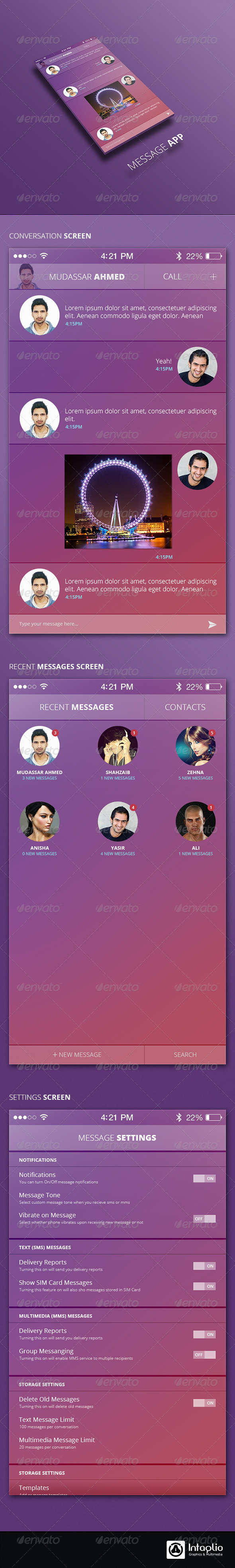 iOS Message App UI iOS Message App UI