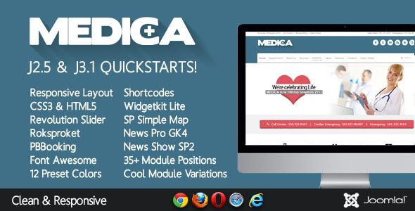 Medica - Clean, Responsive, Medical Joomla Theme