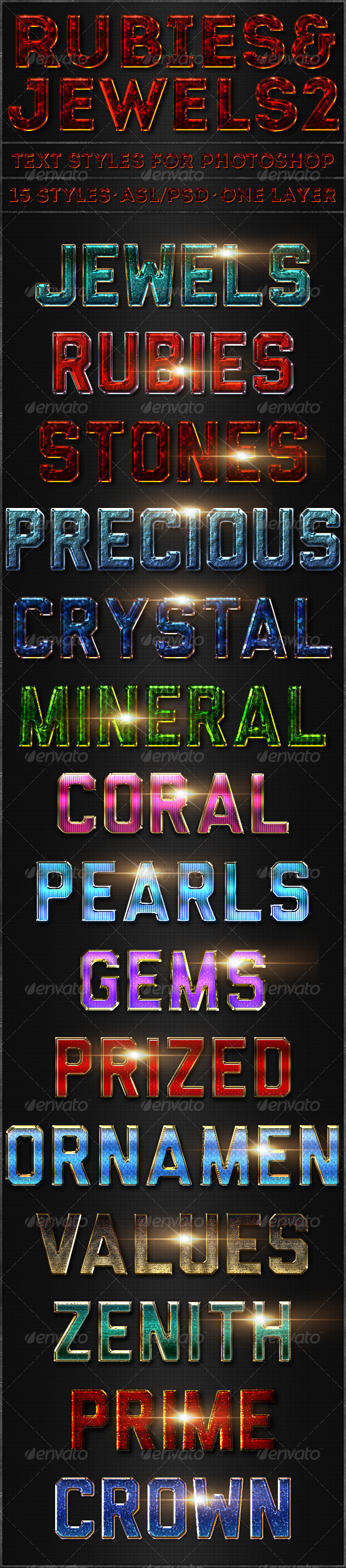 Rubies & Jewels 2 - Text Styles - Text Effects Styles