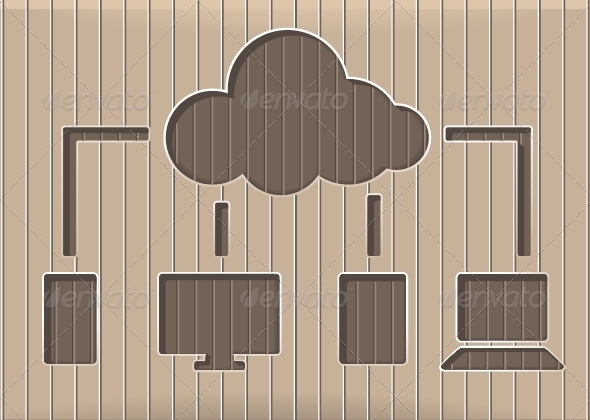 Wooden Cloud Technology Background Wooden Cloud Technology Background