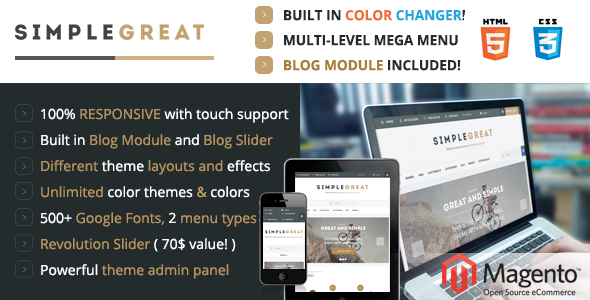 SimpleGreat - Premium Responsive Magento theme!