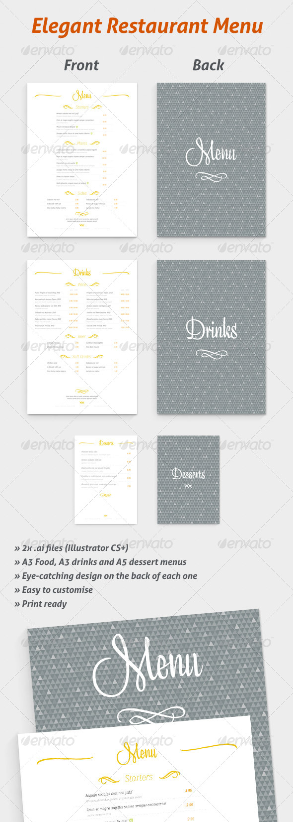 Restaurant Menu Set