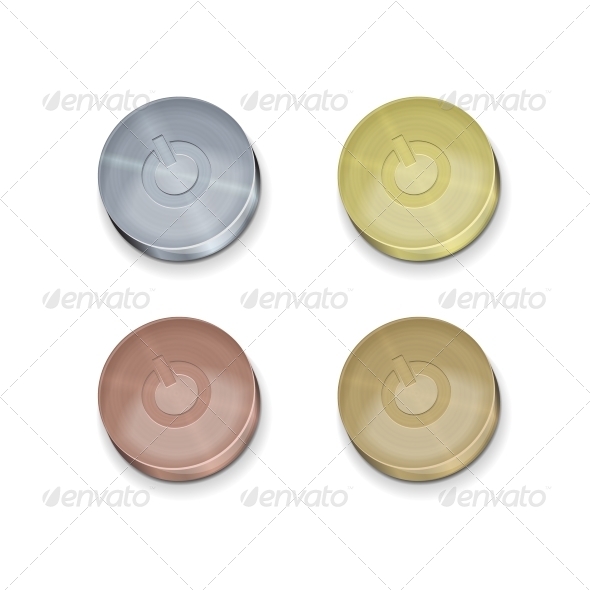 Set Metal Buttons Silver Gold Copper Bronze Set Metal Buttons Silver Gold Copper Bronze